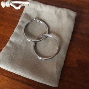 Medium sterling silver hoops